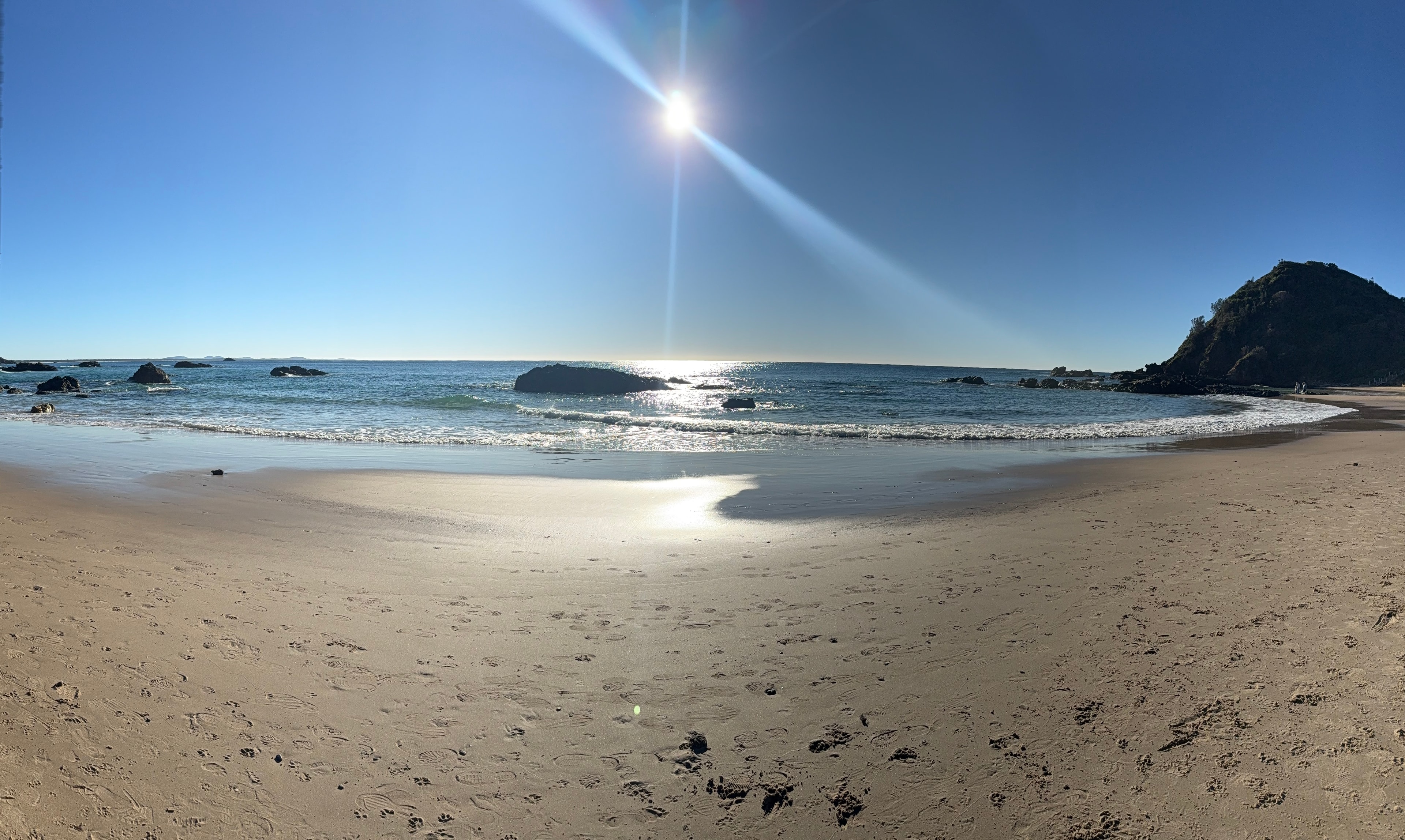 Calm Port Macquarie coastline at soft morning light